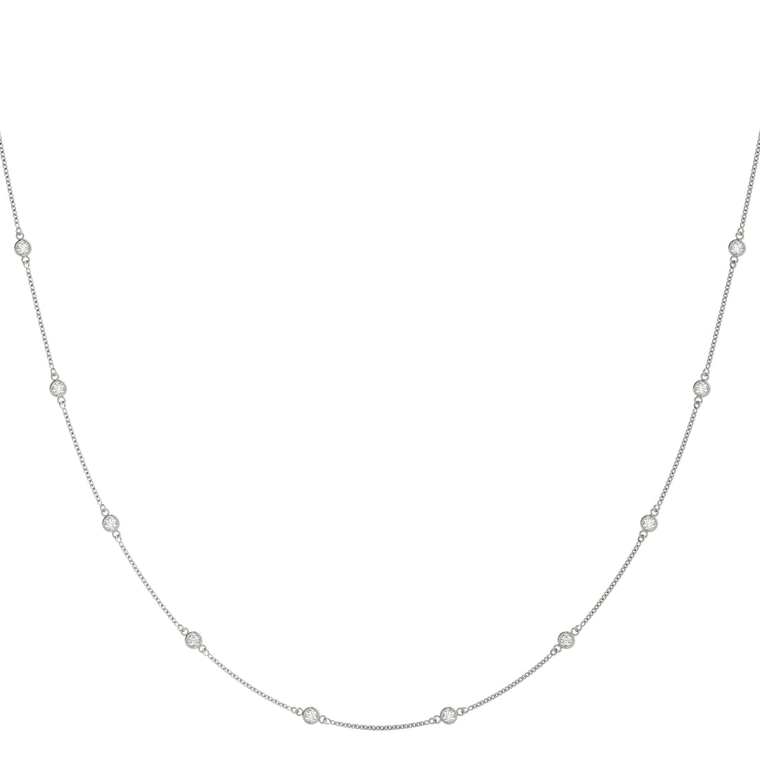 10 Diamond Station Pendant Necklace