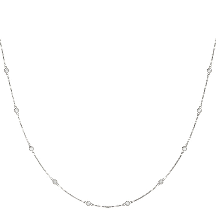 18K White Gold 1 ct Diamond Chain Necklace