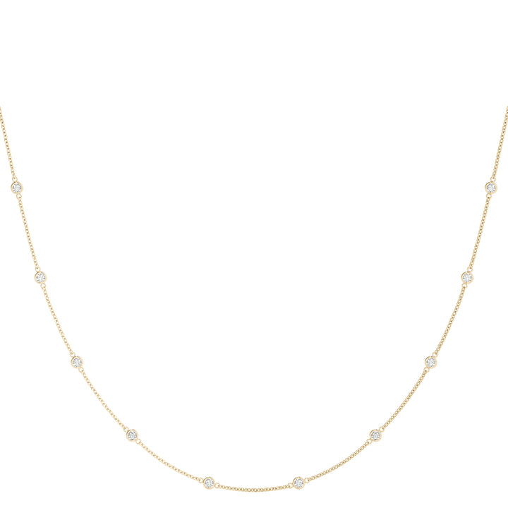 14K Yellow Gold 1/2 ct Diamond Chain Necklace
