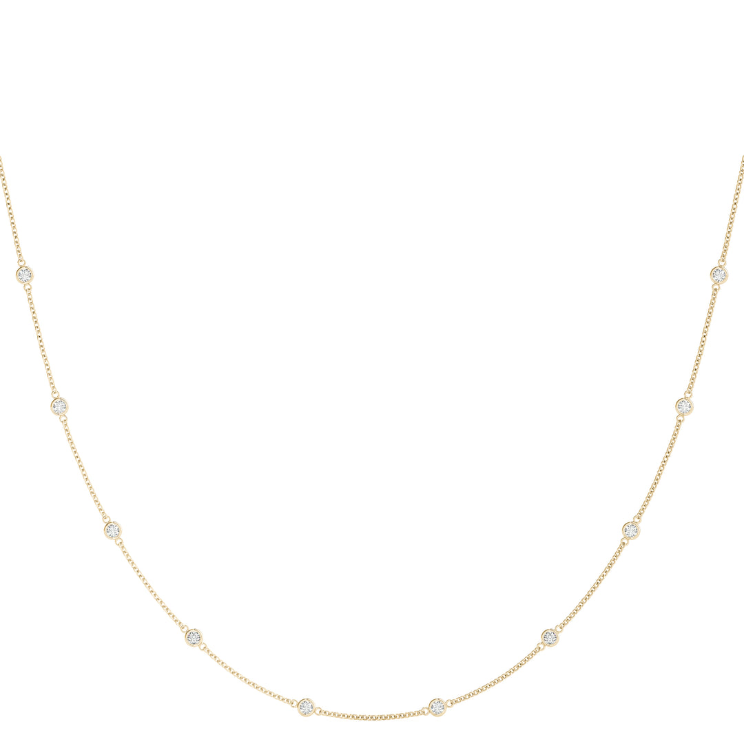 18K Yellow Gold 1 ct Diamond Fashion Necklace