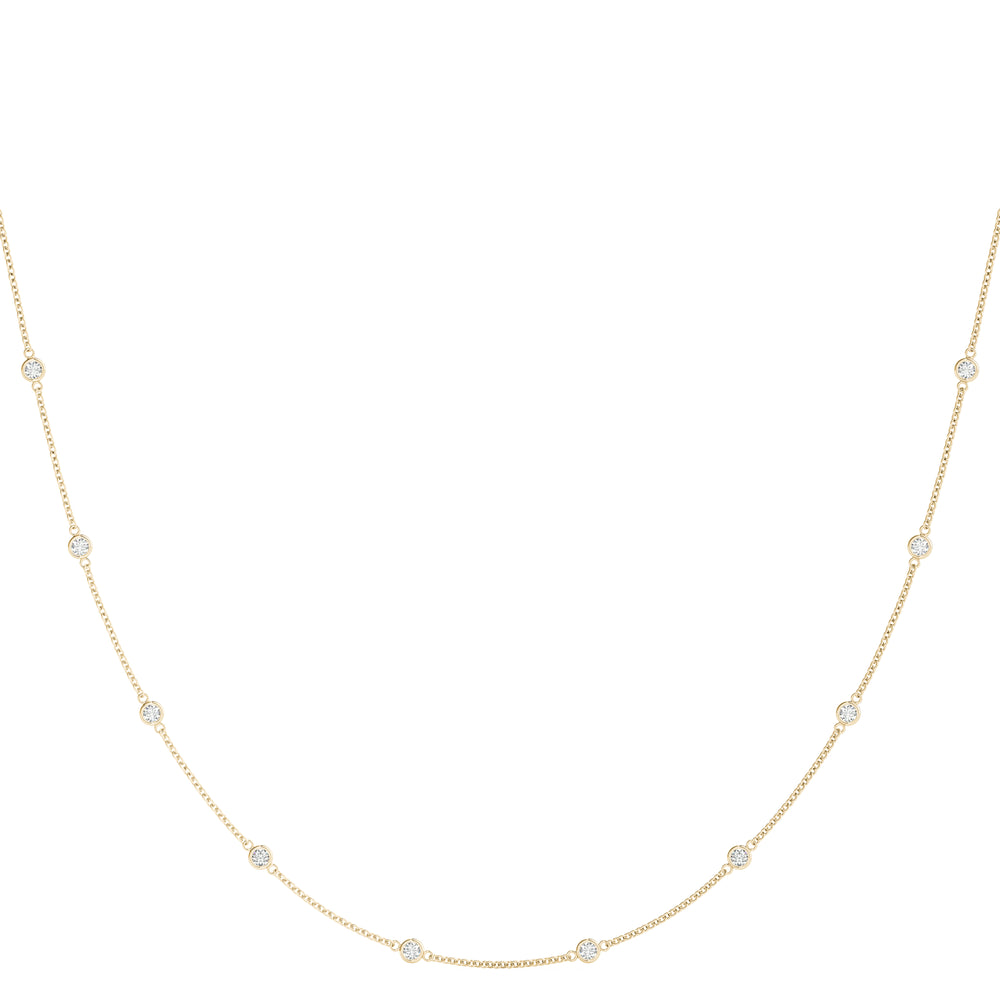 14K Yellow Gold 1/2 ct Diamond Chain Necklace