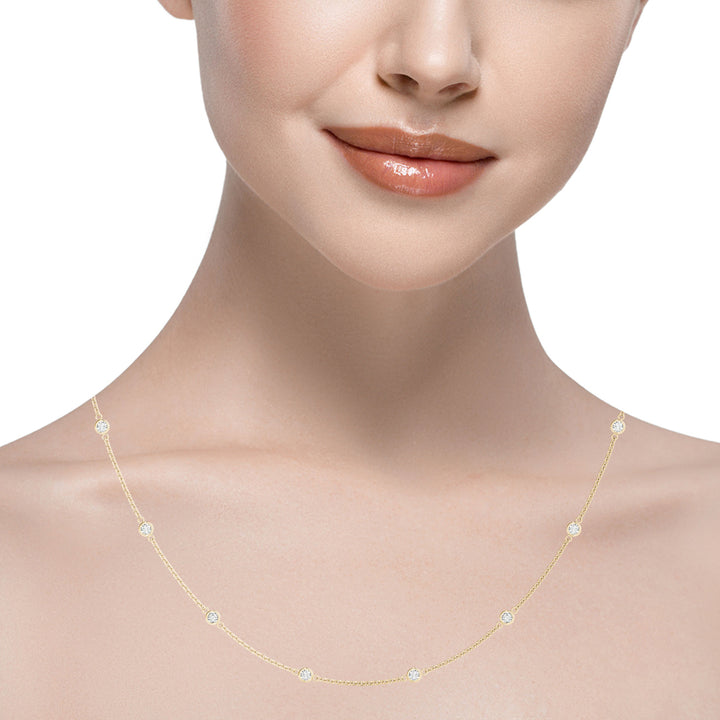 14K Yellow Gold 1 ct Diamond Fashion Necklace