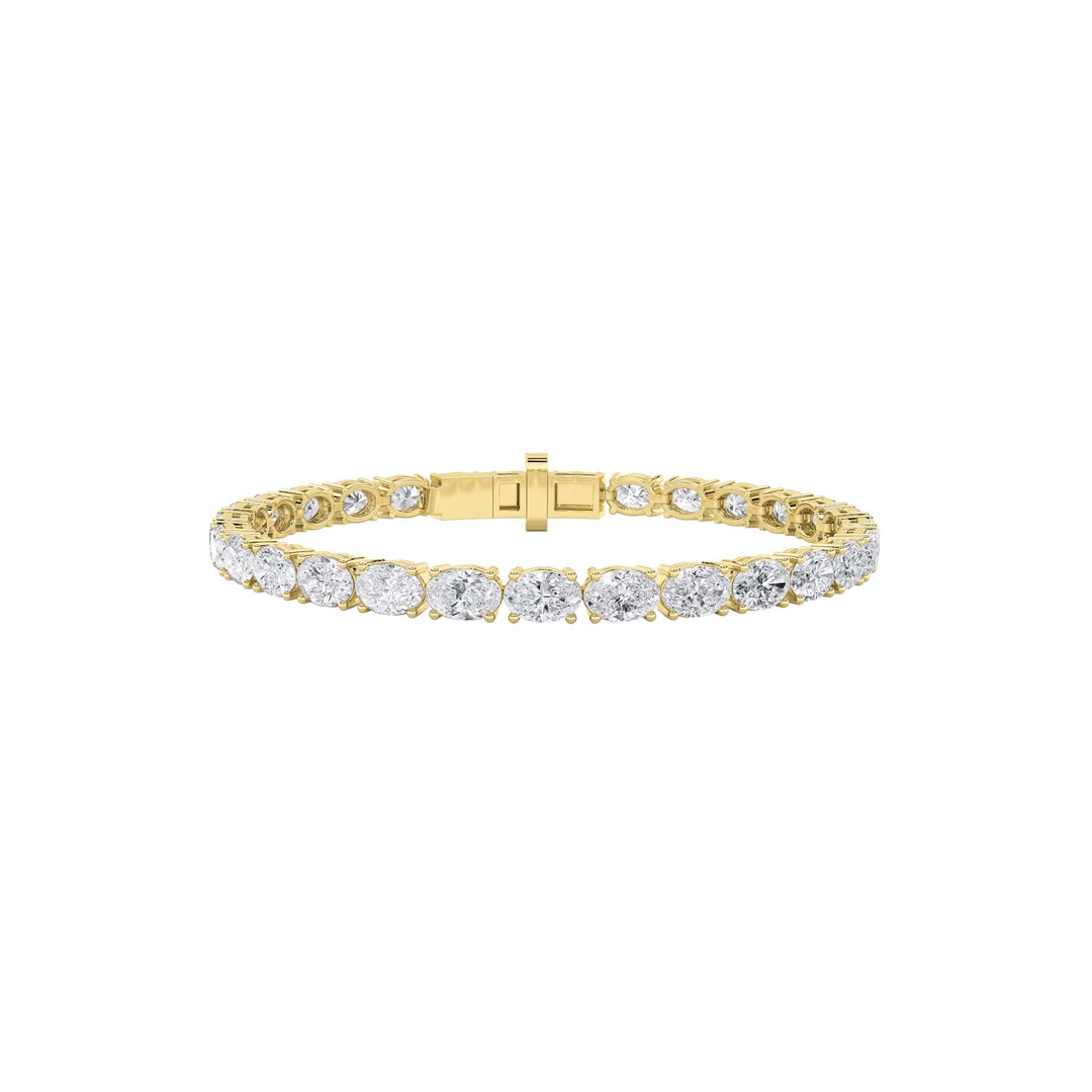10Cttw Oval Shaped Lab Grown Diamond (F/VS) Tennis Bracelet in 14K Gold