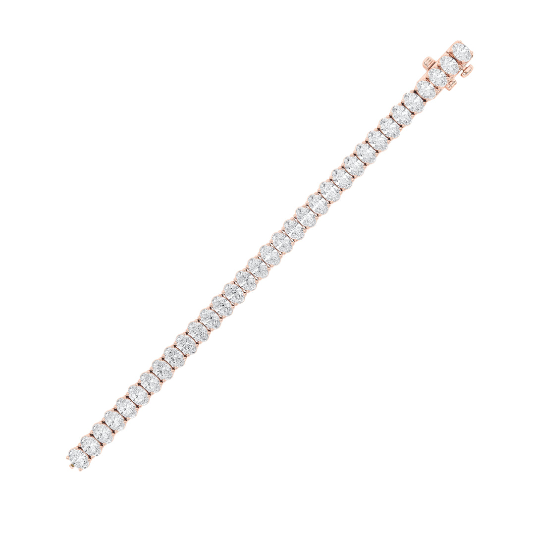 10Cttw Oval Shaped Lab Grown Diamond (F/VS) East West Line Bracelet in 14K Gold