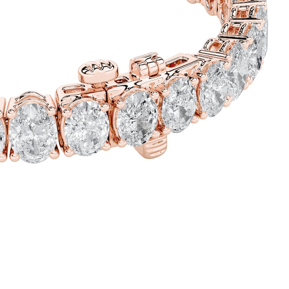 24Cttw Oval Shaped Lab Grown Diamond (F/VS) East West Line Bracelet in 14K Gold