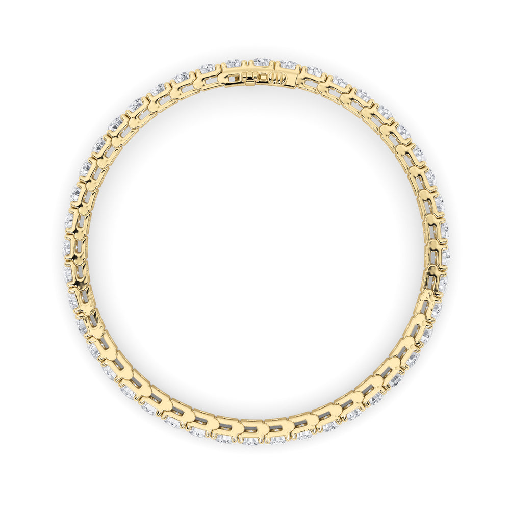 10.25Cttw Round Shaped Lab Grown Diamond (F/VS)  Bracelet in 14K Gold