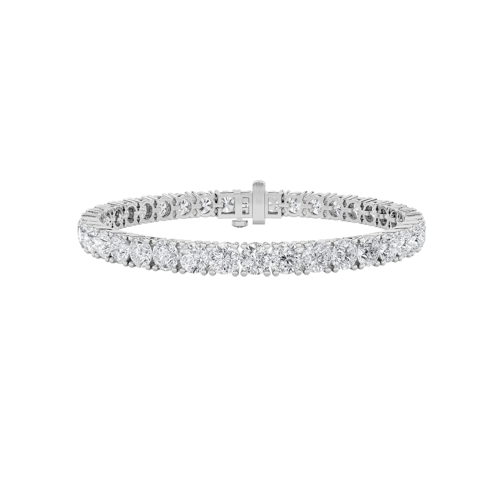 15Cttw Round Shaped Lab Grown Diamond Tennis Bracelet in 14K Gold (G/VS)