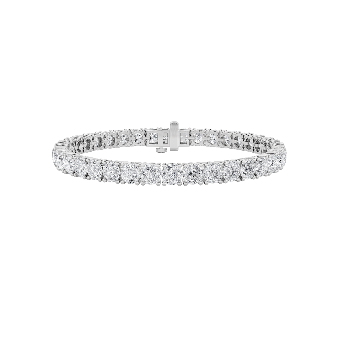 15Cttw Round Shaped Lab Grown Diamond Tennis Bracelet in 14K Gold (G/VS)