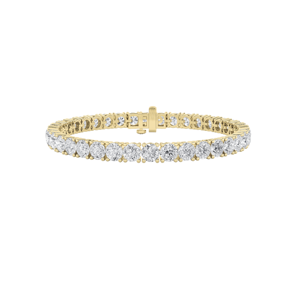 15Cttw Round Shaped Lab Grown Diamond Tennis Bracelet in 14K Gold (G/VS)