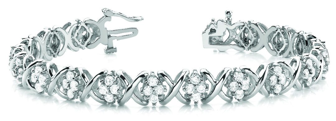 Diamond Multi-Stone XO Line Bracelet
