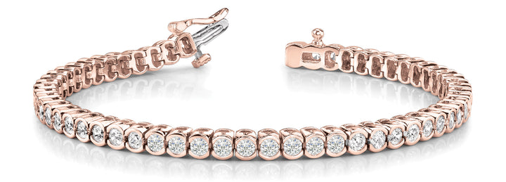 Rose Gold 4ct Diamond In-Line Bezel Bracelet
