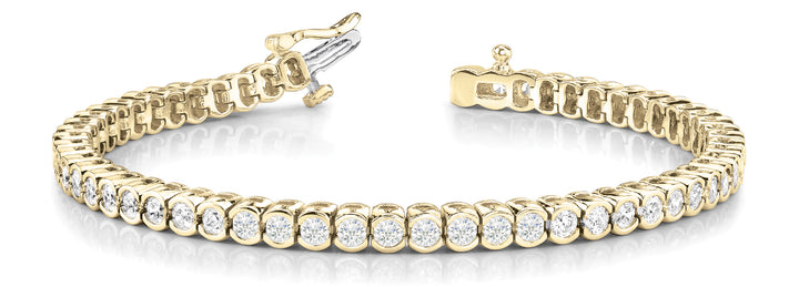 18K Yellow Gold 3.20ctw Diamond Bezel Bracelet