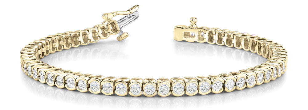 14K Yellow Gold 3.20ctw Diamond Tennis Bracelet