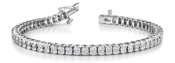 14K White Gold 2.16ctw Round Diamond Line Bracelet