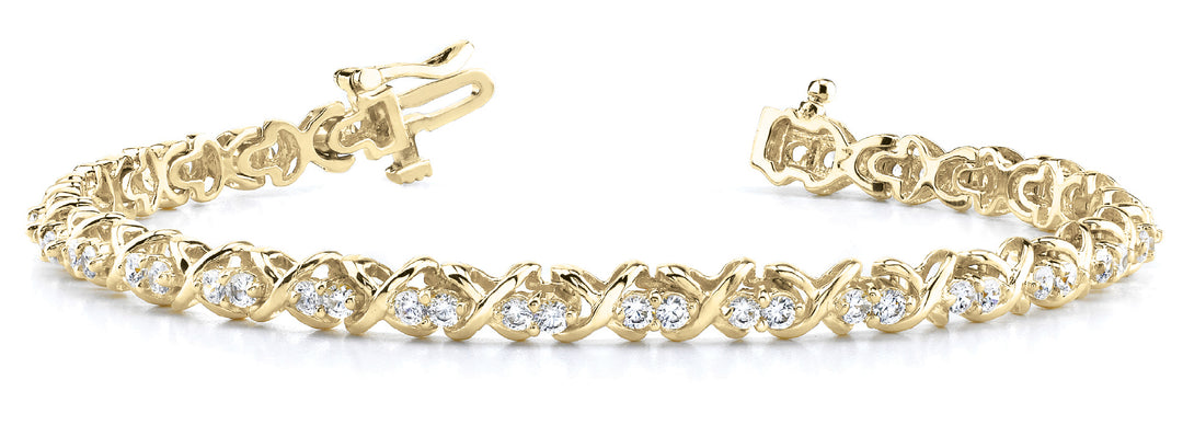 18K Yellow Gold Round Diamond Fashion Bracelet