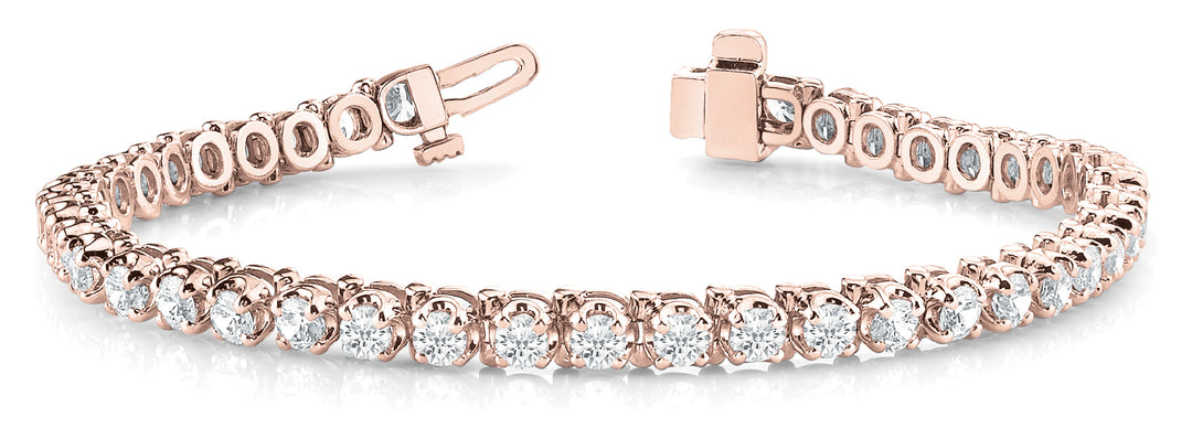 Rose Gold 3/4 CT Diamond In-Line Tennis Bracelet