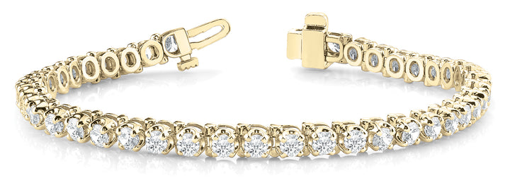 14K Yellow Gold Diamond In-Line Tennis Bracelet