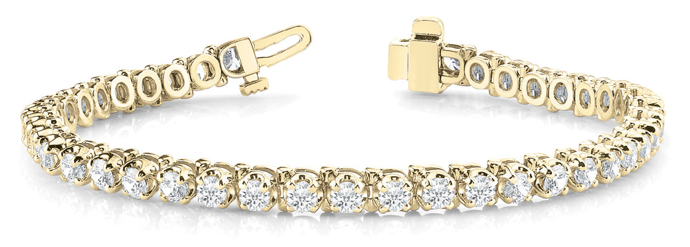 14K Yellow Gold Diamond In-Line Tennis Bracelet