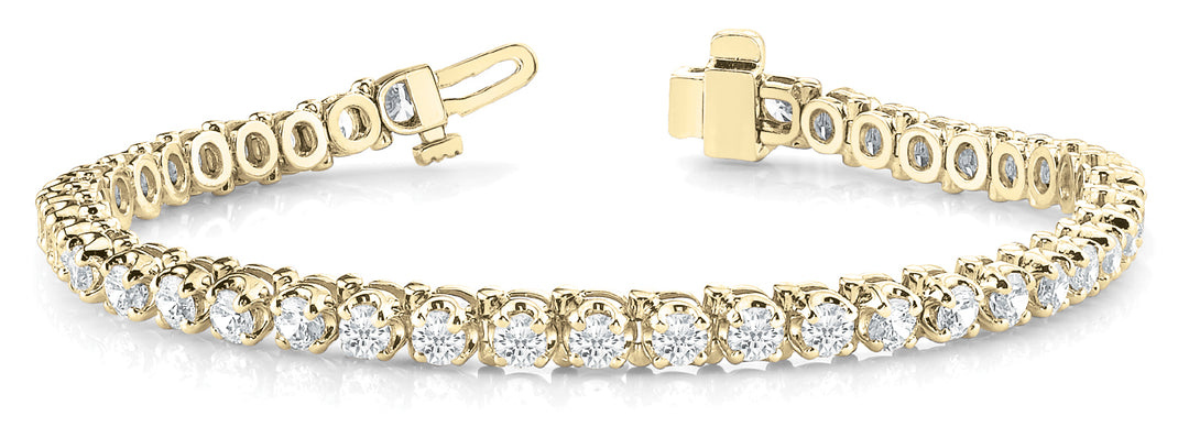 14K Yellow Gold Diamond In-Line Tennis Bracelet