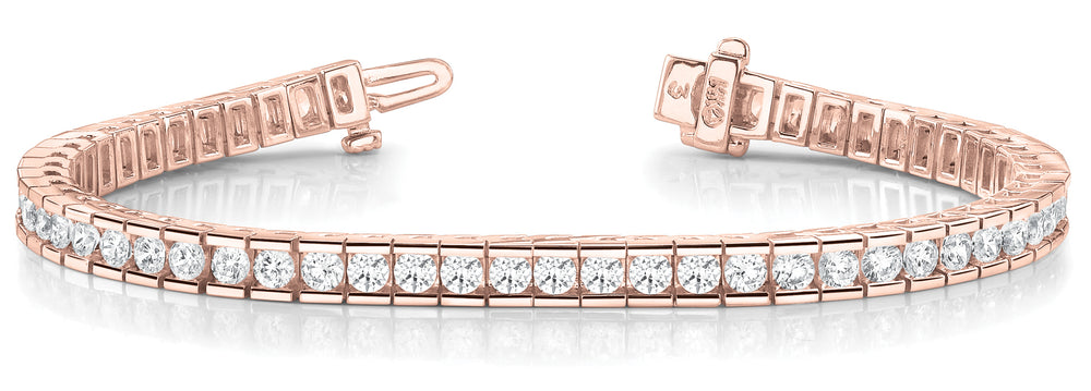 14K Rose Gold 16 CT Diamond In-Line Bracelet