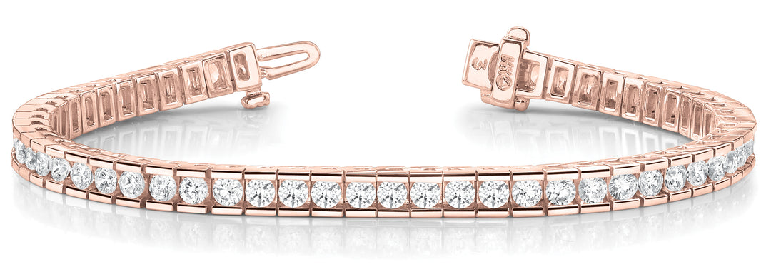 18K Rose Gold 3.5 CT Diamond Line Bracelet