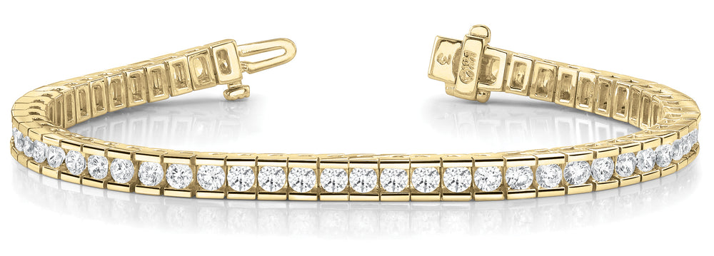 14K Yellow Gold 2.76 CT Diamond In-Line Bracelet