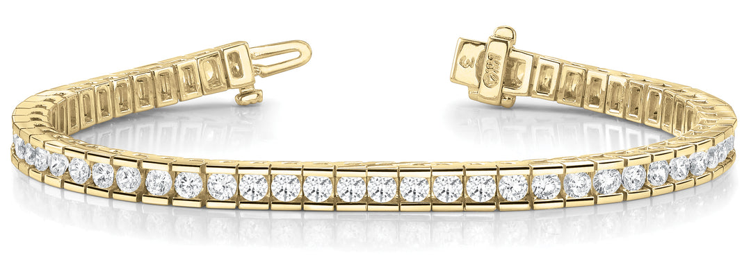 14K Yellow Gold 3.5 CT Diamond Line Bracelet