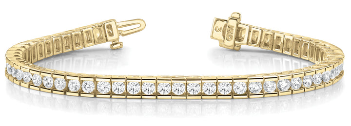 14K Yellow Gold 3.5 CT Diamond Line Bracelet