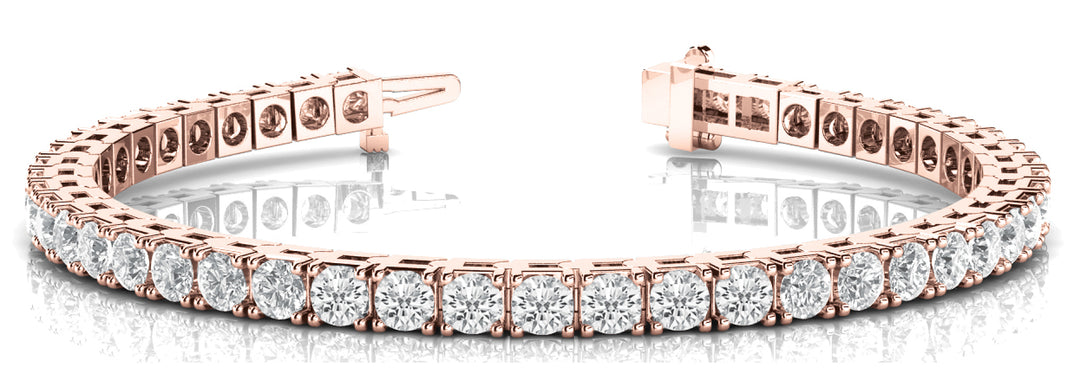 14K Rose Gold Diamond In-Line Fashion Bracelet