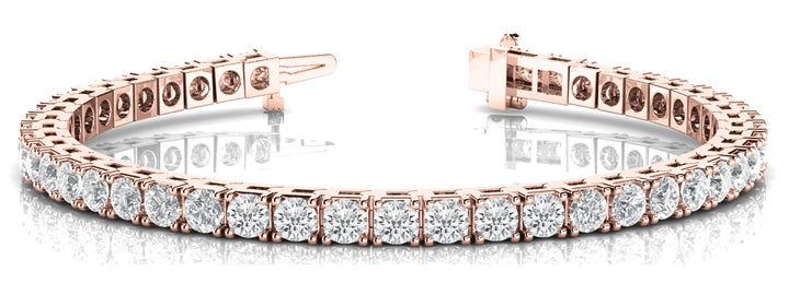 14K Rose Gold Diamond In-Line Fashion Bracelet