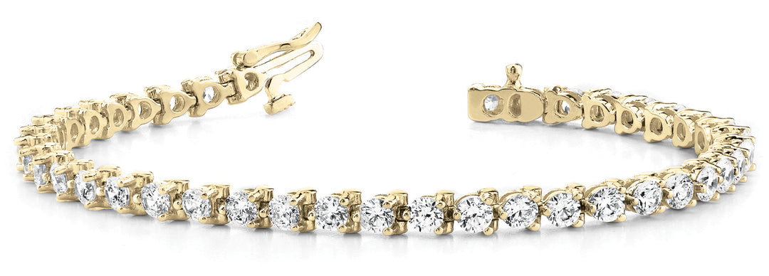 18K Yellow Gold 1 CT Diamond Line Bracelet