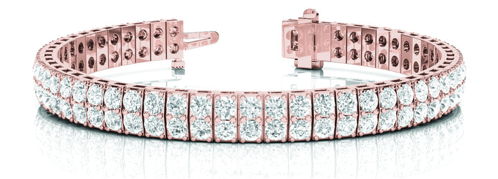 14K Rose Gold 15ct Multi-Row Diamond Bracelet