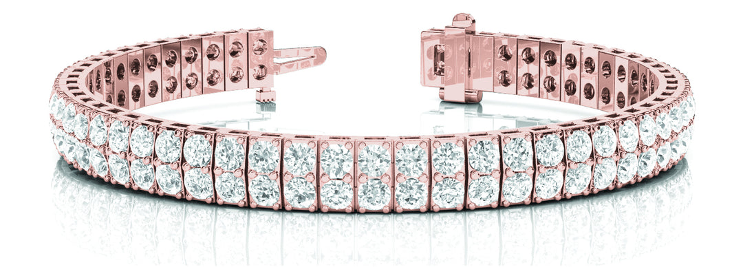 Rose Gold 15 CT Diamond Multi-Row Tennis Bracelet