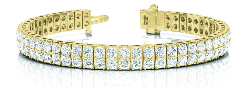 14K Yellow Gold 8 ct Diamond Multi-Row Bracelet