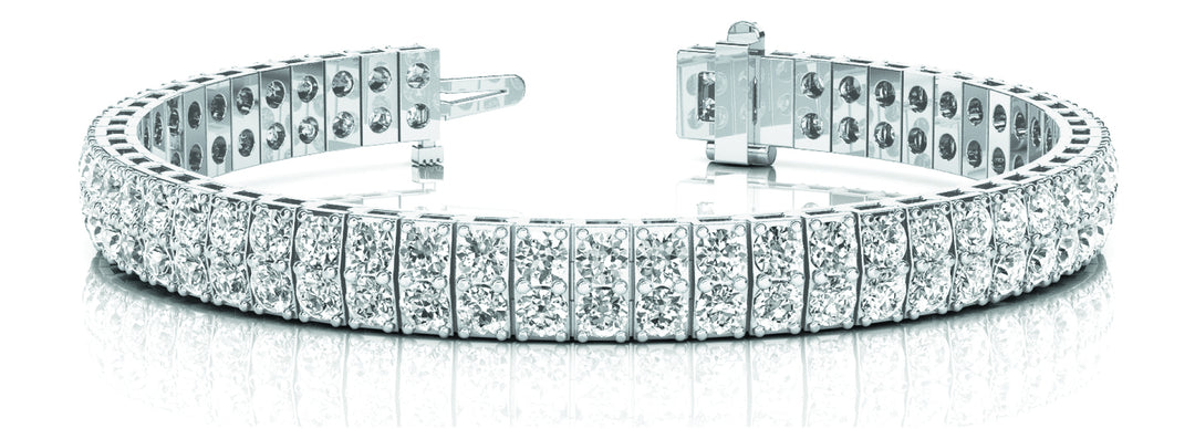 Platinum 15ctw Multi-Row Diamond Fashion Bracelet