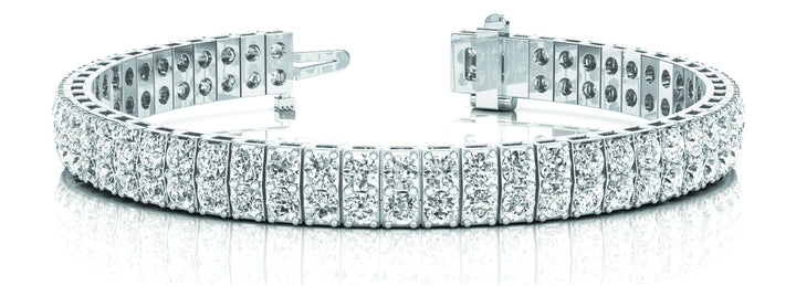 18K White Gold 15ct Diamond Multi-Row Bracelet