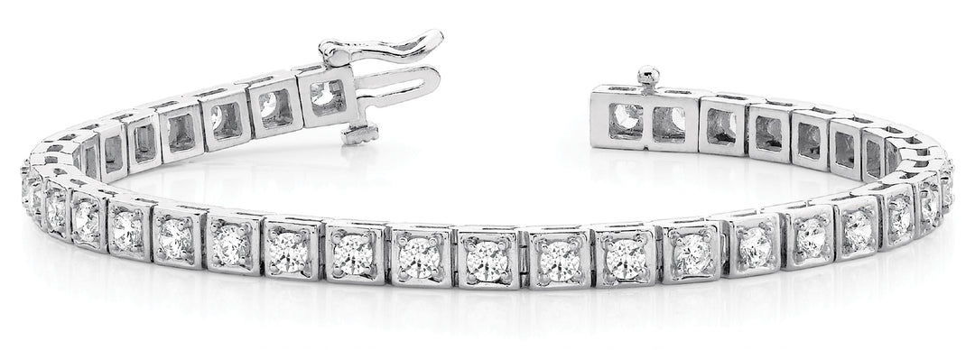 18K White Gold 1ctw Round Diamond Fashion Bracelet