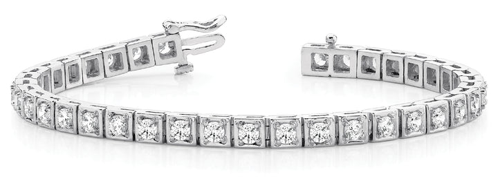 18K White Gold 1ctw Round Diamond Fashion Bracelet
