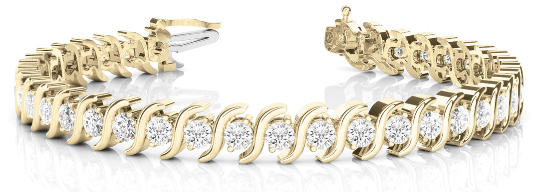 14K Yellow Gold Diamond Line Bracelet