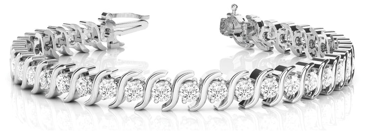 18K White Gold 1.5ctw Diamond S-Link Bracelet