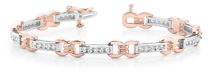 14K Rose Gold Diamond Fashion Bracelet