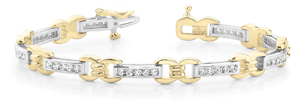 14K Yellow Gold Diamond Fashion Bracelet - 2.2 ctw