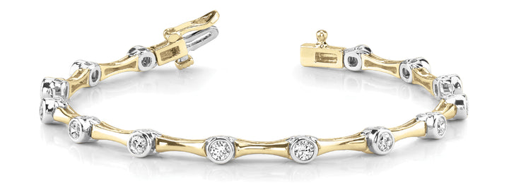 18K Yellow Gold 14-Diamond Fashion Bracelet