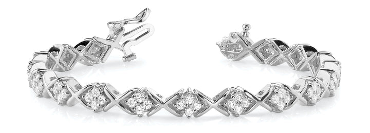 14K White Gold 3.20ctw Round Diamond Fashion Bracelet