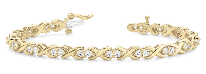 18K Yellow Gold Diamond In-Line Bracelet