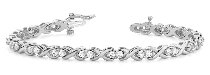 14K White Gold Diamond Line Bracelet
