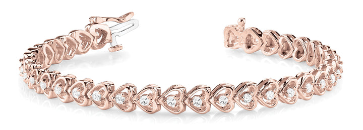18K Rose Gold Diamond In-Line Bracelet