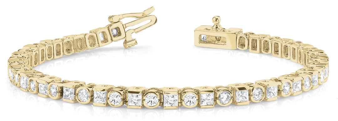 18K Yellow Gold 7.75 ct Diamond In-Line Bracelet