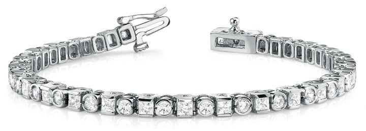 18K White Gold 4ct Diamond Bezel Bracelet
