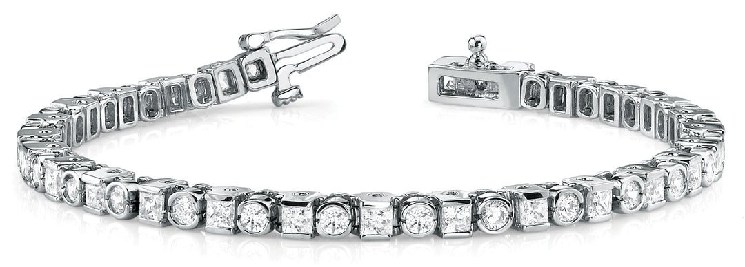 Platinum White Diamond In-Line Fashion Bracelet
